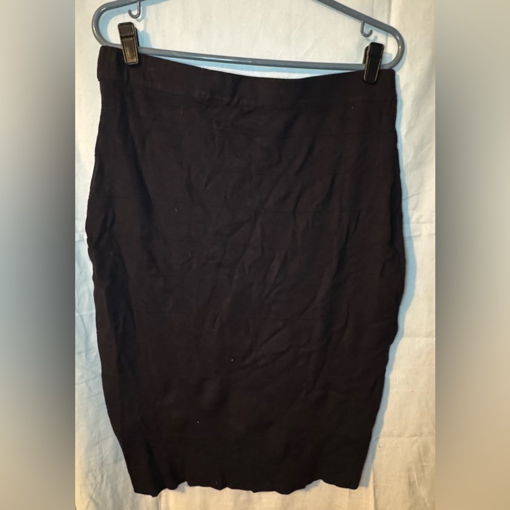 Ashley Stewart Black Knee-length Ruched Skirt